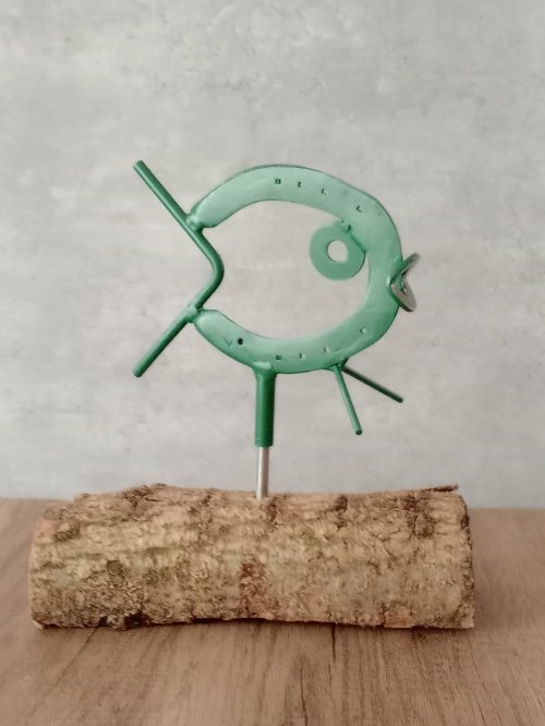 Garden Horseshoe Metal Fish Green