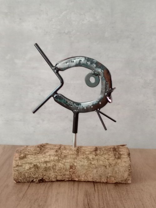 Garden Horseshoe Metal Fish Black