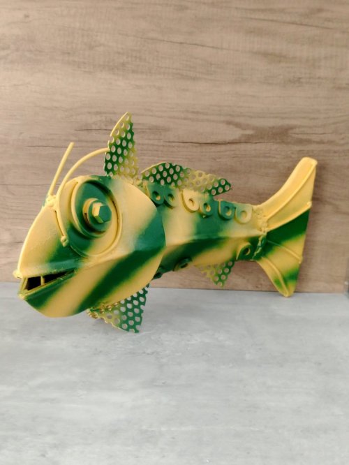 Swimming Metal Fish Sculpture